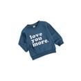 thumbnail image 3 of Jxzom Infant Toddler Boys Girls Crewneck Sweatshirt Love You More Letter Printed Long Sleeve Pullover Shirt Sweater Tops, 3 of 7