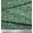 thumbnail image 2 of Soimoi Rayon Fabric Stripes & Whale Fish Ocean Fabric Prints by Yard 56 Inch Wide, 2 of 5