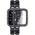 thumbnail image 1 of Compatible con Apple Watch Band 38 mm 40 mm 42 mm 44 mm con protector de pantalla para mujer, pulsera de joyería, correa de metal con 2 fundas brillantes para iWatch Series 6 5 4 3 2 1 Adepaton  WMZL-991-6, 1 of 7