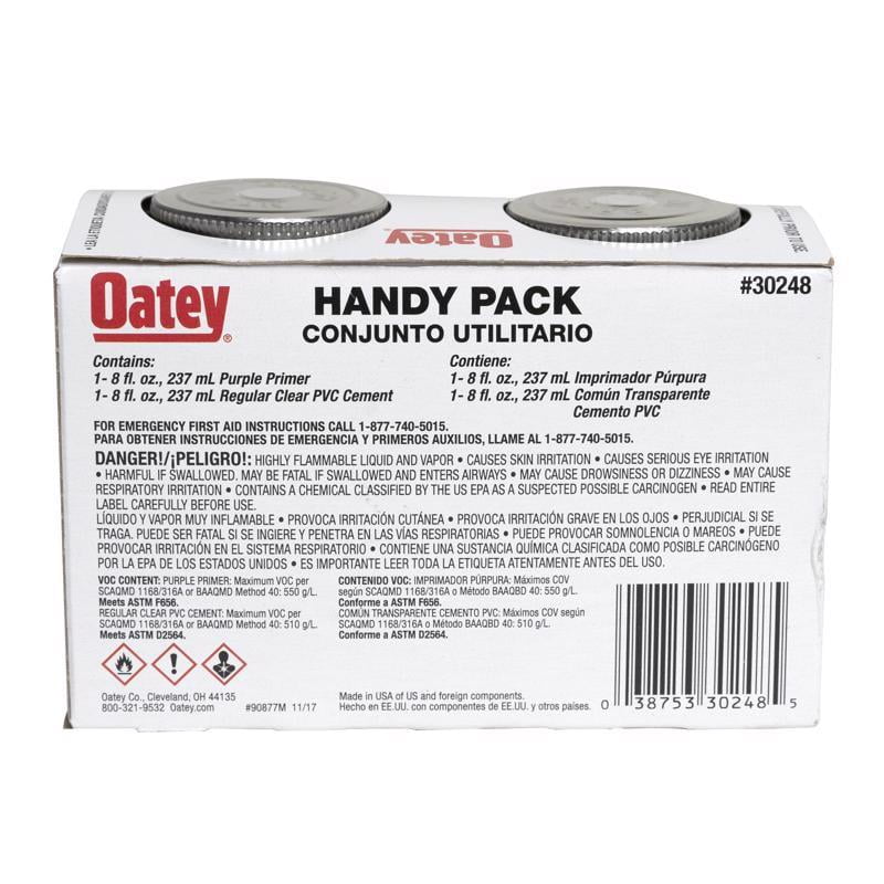 Oatey Handy Pack Purple PVC Primer Paint Primer, 8 oz, 2 Piece