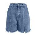 thumbnail image 3 of DuoJiaJ Jean Shorts For Women High Waisted Casual Denim Shorts Cute Trendy Summer Denim Jorts With Pockets Women's Lounge Pants Blue XXL, 3 of 5