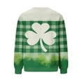 thumbnail image 5 of St. Patrick's Day Sweatshirt for Women Waffle Knit Crewneck Long Sleeve Casual Loose Fit Pullover Sweatshirts (3XL, Green), 5 of 5