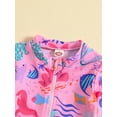 thumbnail image 4 of pengnight Kids Toddler Girls Summer Bikini Swimsuit,12M 18M 24M 2T 3T 4T 5T Long Sleeve Stand Collar Sea Animal Print One-Piece Jumpsuit Swimwear Baby Bathing Suit, 4 of 9
