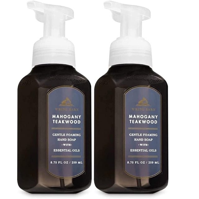 Jabón de manos Bath & Body Works White Barn, caoba y madera de teca, 250 ml