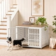 thumbnail image 6 of TIME RAY 42" Dog Crate Furniture, Heavy-Duty Metal Dog House, Decorative Pet House that Doubles as an Indoor Side Table, Antique,White, 6 of 8