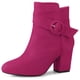 thumbnail image 1 of Botines Cremallera Correa De Hebilla Talón De Bloque Para Mujeres Rosa caliente 40, 1 of 6