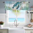 thumbnail image 4 of Ocean Turtle Window Valance for Kitchen, Coral Starfish Vintage Wood Texture Rod Pocket Short Curtain for Small Windows, Light Filtering Decorative Valance, 60 x 14 Inch, 1 Panel, 4 of 9