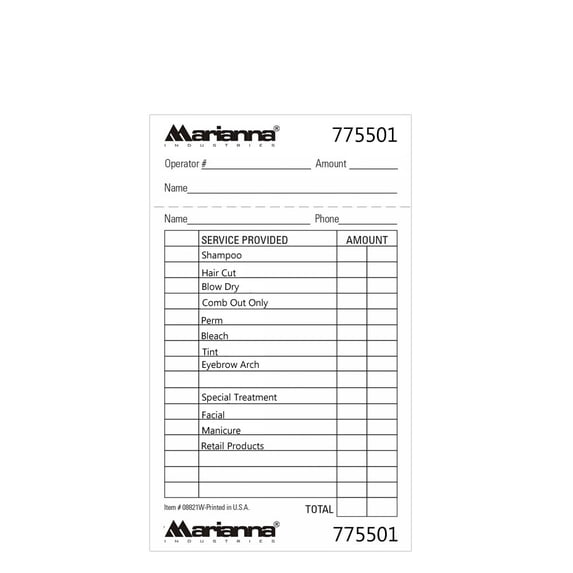 Marianna Salon Stylist Beauty Shop Deluxe Salon Check Pads White 5x3 - BK-08821W