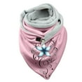 thumbnail image 1 of Women Flowers Butterfly Print Cotton Winter Warm Button Up Scarf, 1 of 3