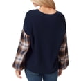 thumbnail image 2 of Jessica Simpson Womens Emmeline Mixed Media Puff Sleeve Sweater Black Iris XL, 2 of 2