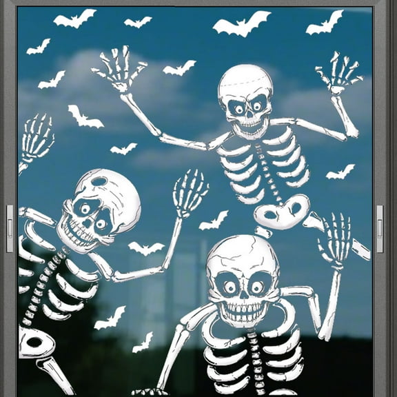 Halloween Window Clings Halloween Sticker Decorations Reusable Double Side Window Decals Glass Decals for Party Supplies Home Office Design 1