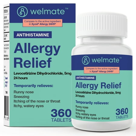 WELMATE - Levocetirizine Dihydrochloride 5mg (360 ct) - Non Drowsy Allergy Medicine - 24 Hours - Antihistamine - Generic Allergy Pills - Over-the-Counter Medication - HSA Eligible & FSA Eligible
