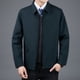 thumbnail image 4 of Chaqueta bomber para hombre, chaquetas de negocios ajustadas, prendas de vestir exteriores, chaquetas casuales de primavera y otoño, abrigos de negocios para hombre de cuello alto de color sólido, 4 of 4