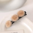 thumbnail image 1 of Fiudx Horquilla de Invierno, Pinza para El Pelo con Pompón, Elegante Pinza para Flequillo, Accesorio Versátil para Coleta, Cambio Rápido de Peinado, Ideal para Fiestas, Bodas y Escuelas, Solución par, 1 of 5