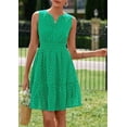 thumbnail image 5 of PRETTYGARDEN Women's Summer Dresses Sleeveless V Neck Eyelet Hollow Out Swing A Line Beach Vacation Sun Dress, 5 of 10