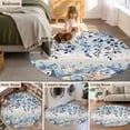 thumbnail image 5 of Round Area Rug 7 Ft, Blue Coastal Starfish Washable Non-Slip Circle Carpet for Living Room/Bedroom, Beach Nautical Shell Eucalyptus Vintage Low-Profile Large Runner Mat Collection Rugs for Indoor, 5 of 8