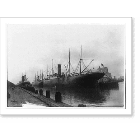 Historic Print, Ships docked in Galveston harbor, Texas, 16" x 20"
