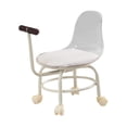 thumbnail image 3 of Lipstore Tabouret Roulant Bas Mobile Siège à Roulettes Rotation à 360 Degrés avec Roulettes Universelles Blanc, 3 of 8
