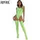 thumbnail image 2 of Traje de baño para mujer, leotardo sin mangas de corte alto, mono con medias altas hasta el muslo, ropa de playa brillante sin espalda para mujer, traje de baño, 2 of 5