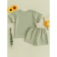 thumbnail image 3 of Bagilaanoe 2pcs Toddler Baby Girl Shorts Set Short Sleeve T Shirt Tops + Shorts 2T 3T 4T 5T 6T Kids Casual Summer Clothes, 3 of 8