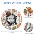 thumbnail image 3 of Shower Caps,Colorful Mushroom Leaf White Pattern Waterproof Shower Cap for Women 4 Pieces,Double Reusable Hair Cover for Shower PEVA Elastic Stretch Hem, 3 of 7