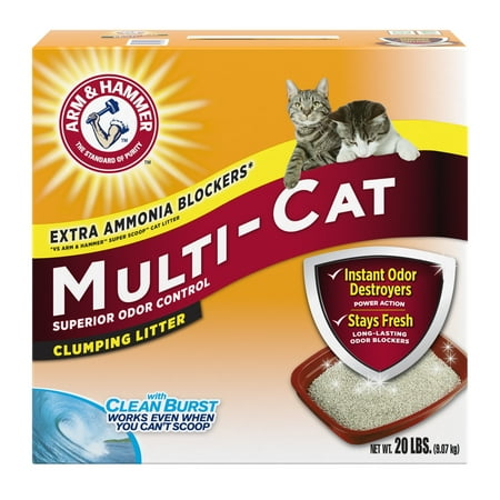 ARM & HAMMER Multi-Cat Clumping Litter, 99.9% Dust Free, Scented Cat Litter, 20lb
