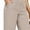 Blue, variant on Women's High Waisted Three Quarter Cotton Linen Pants Solid Color Casual