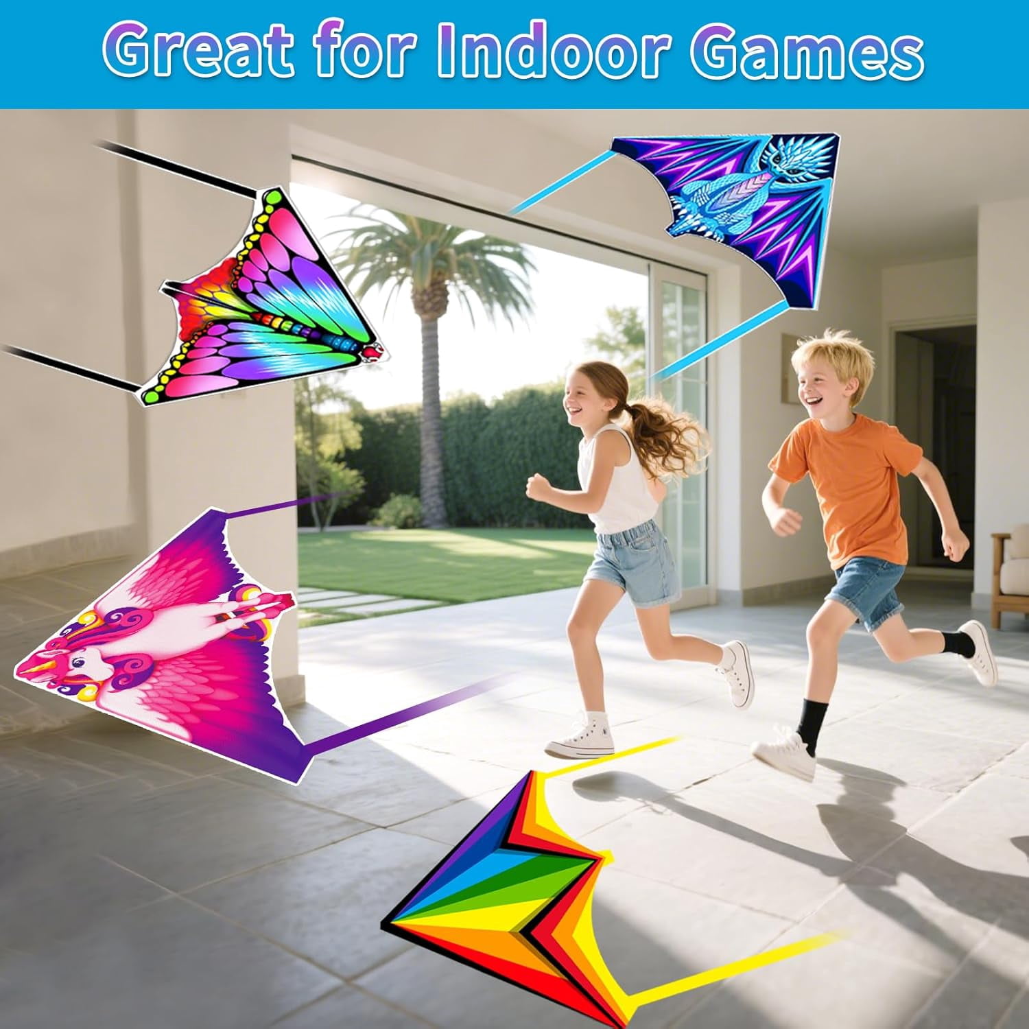 Mini Launcher Kites for Kids Ages 4-12, Easy to Fly Outdoor Party Favors, Bulk Classroom Prizes Beach Toys and Treasure Box Fillers