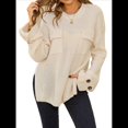 thumbnail image 2 of Blusas de Punto para Mujer 2025, Suéter de Cuello Redondo de Larga Extragrande, Blusas Informales de Negocios, Suéter Básico. Albaricoque M, 2 of 10