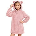 thumbnail image 4 of YunPes Fleece Pullover Girls Sweater Dress Winter Warm Hoodies Sweatshirts for Teens Cute Bear Ear Fuzzy Long Cozy Tops, 4 of 9