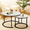 White2, variant on Square Nesting Coffee Table Set of 2, Modern  Lightwood Metal Frame Center Side Coffee Table for Living Room Patio Bedroom Small Spaces White