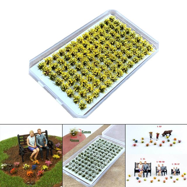 Langgg Artificial DIY Miniature Flower Cluster Model for Decoration Yellow