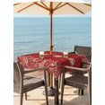 thumbnail image 2 of Outdoor Tablecloth with Umbrella Hole and Zipper, Christmas Snowflakes Square Table Cloth 60x60 Inch Waterproof Tablecloth, Winter Xmas Pine Leaf Red on Linen Picnic Table Cover for Patio Camping, 2 of 7
