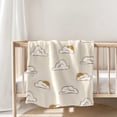 thumbnail image 5 of 1pc 280gsm Soft & Warm Flannel Blanket - Cloud & Sun Pattern, All-Season Multi-Use for Sofa, Bed, Car, Camping, Travel - Cozy Gift Idea, Whimsical Design, 5 of 9