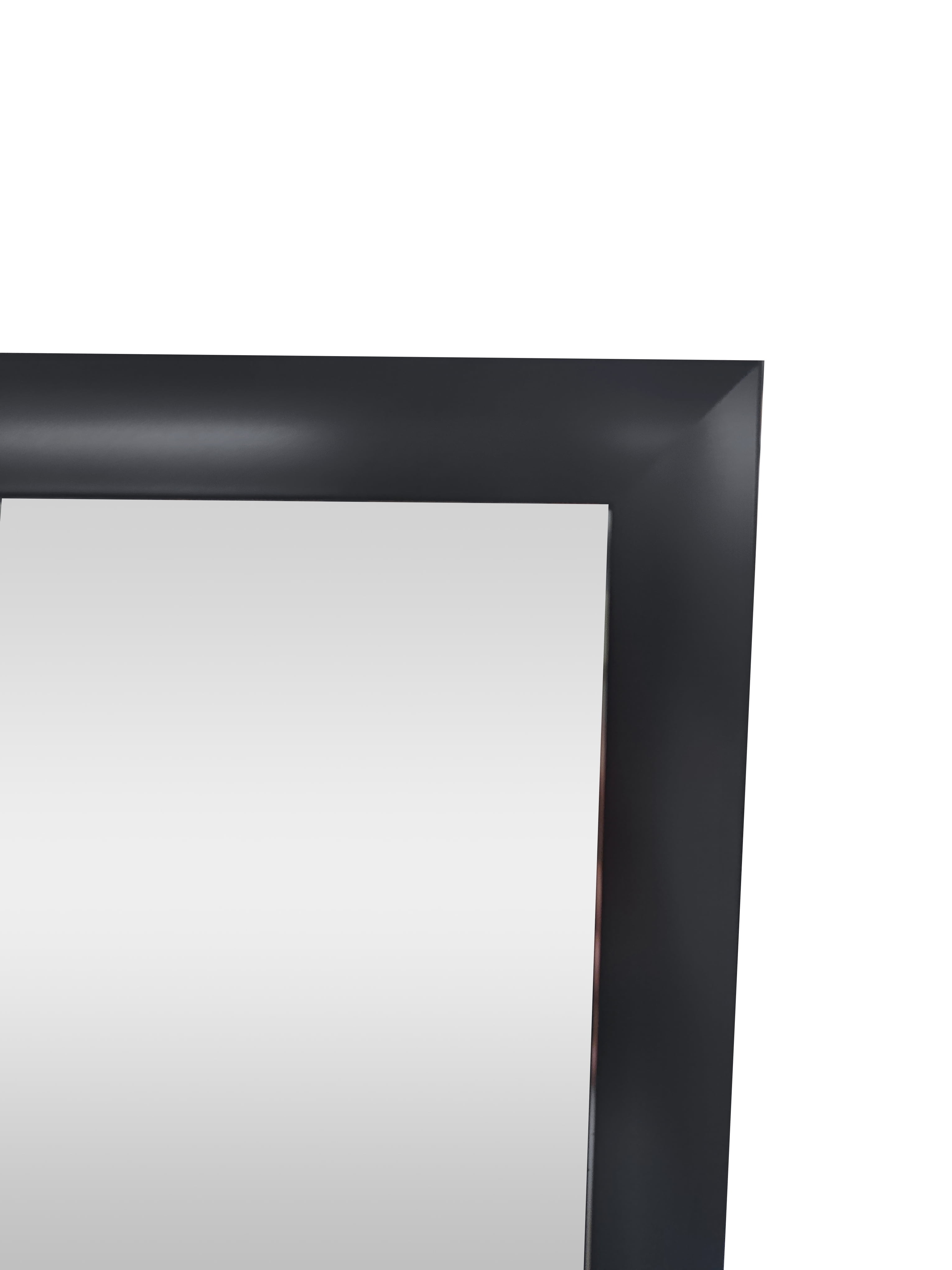 Mainstays 17.6 in x 58.2 in Black Modern Framed Floor Mirror with Adjustable Easel Stand