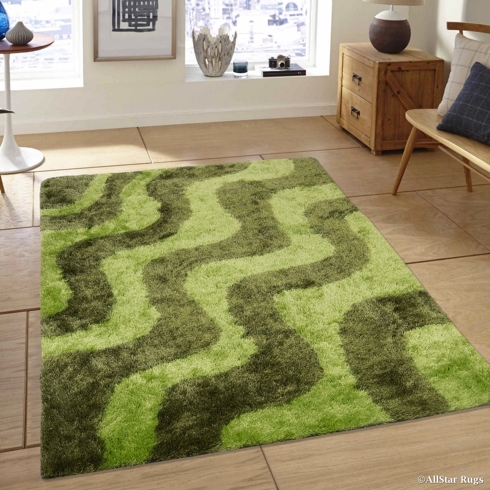 Allstar Green Geometric Thick Area Rug 4 11 X 6 11 Walmart Com Allstar Green Geometric Thick Area Rug 4 11 X 6 11 Walmart Com