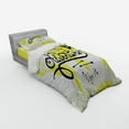 thumbnail image 2 of Ambesonne Adventure Bedding Set 3 Pcs, World Map Airplane, Twin XL, Yellow Black, 2 of 2