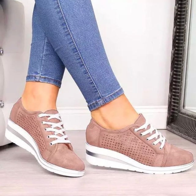 Zapatos deportivos con cordones de gran tamaño para mujer, informales, a la moda, de color sólido, con plataforma de cueva Wmkox8yii shalkjhdk1242