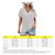 thumbnail image 4 of V cuello blusa manga corta guipure costura suelta blusa Top camisa para mujer verano gris raya XL, 4 of 5