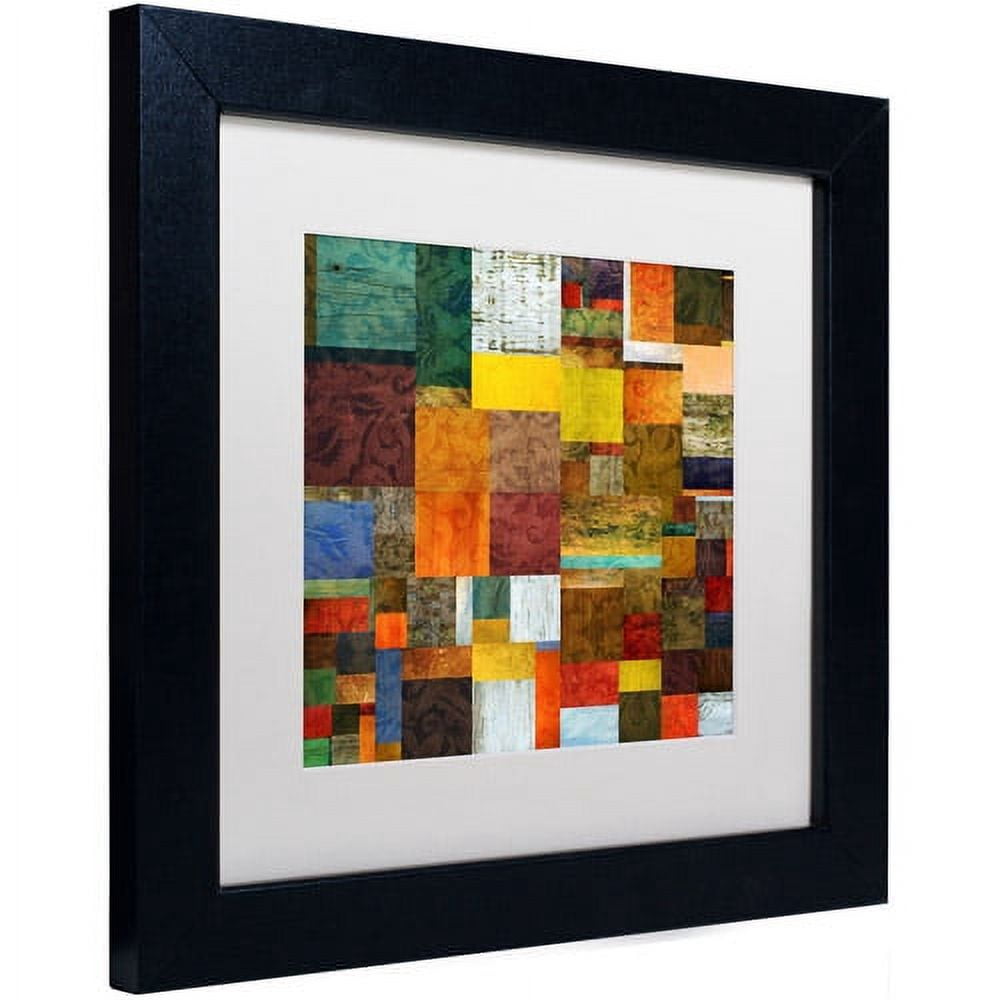 Trademark Fine Art "Brocade Color Collage 1" Canvas Art by Michelle Calkins, White Matte, Black Frame