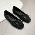 thumbnail image 4 of Miluxas Women's Bow Tie Fashion Dress Slip On Shoes Round Toe Ballet Flat Black 8.5(41), 4 of 9