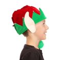 thumbnail image 5 of Sombrero de duende para niños, divertido, suave, rojo y verde, con orejas, 5 of 5