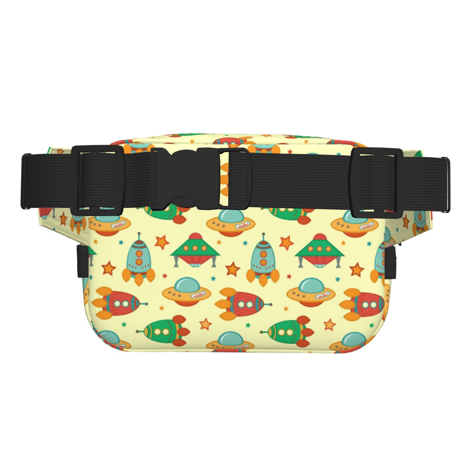 Picia Colorful Outer Space Print Square Double-Layer Waist Bag Mini Adjustable Waist Belt Bag Exercise Running Travel Hiking
