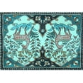 thumbnail image 1 of Ahgly Company Indoor Rectangle Persian Light Blue Traditional Area Rugs, 6' x 9', 1 of 4