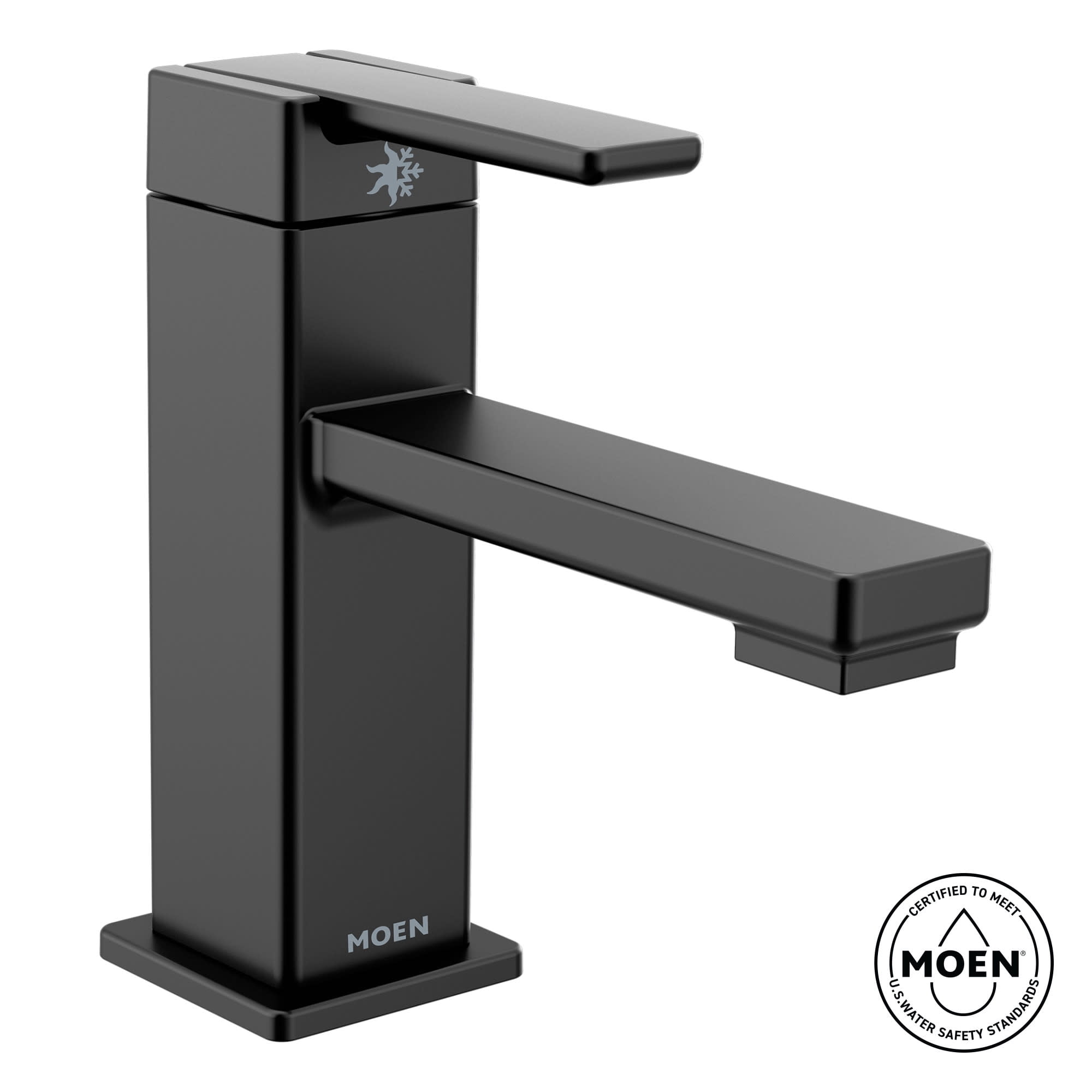 Moen S6710BL 90 Degree 1.2 GPM Single Hole Bathroom Faucet - Black