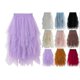 thumbnail image 1 of Falda midi de mujer falda de tul malla plisada elástica cintura alta vestido tutú de encaje en capas, 1 of 2