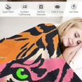 thumbnail image 3 of Autua Tiger Pop Art Flannel Blanket, Lightweight Soft Blanket for All Seasons, Heat Transfer Printing, Multiple Sizes 40x50in, 3 of 6