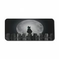 thumbnail image 1 of Moon Computer Mouse Pad, Silhouette of a Cat Looking to Full Moon While Sitting on the Fence Animal, Rectangle Non-Slip Rubber Mousepad X-Large, 35" x 15", Black Pale Grey Blue, by Ambesonne, 1 of 2