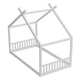 thumbnail image 4 of MAYEERTY Twin Montessori House Bed Wooden Frame for Kids' Bedroom White, 4 of 8