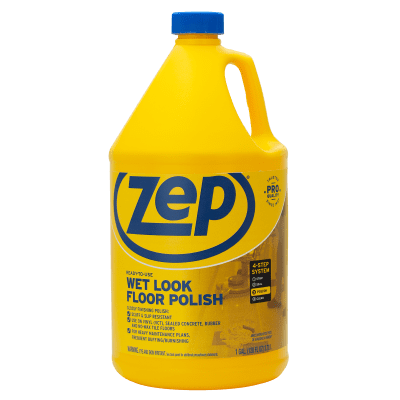 Zep Professional Wet Look Floor Polish Indoor Commercial Floor Cleaners, Mild Ammoniacal, 128 oz